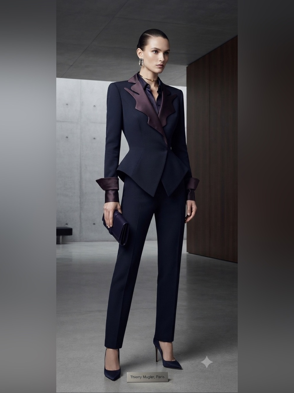 Thierry Mugler structured open back blazer
